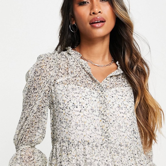 TOPSHOP TEXTURED MIDI HI LOW DRESS SIZE 6 - Picture 3 of 4